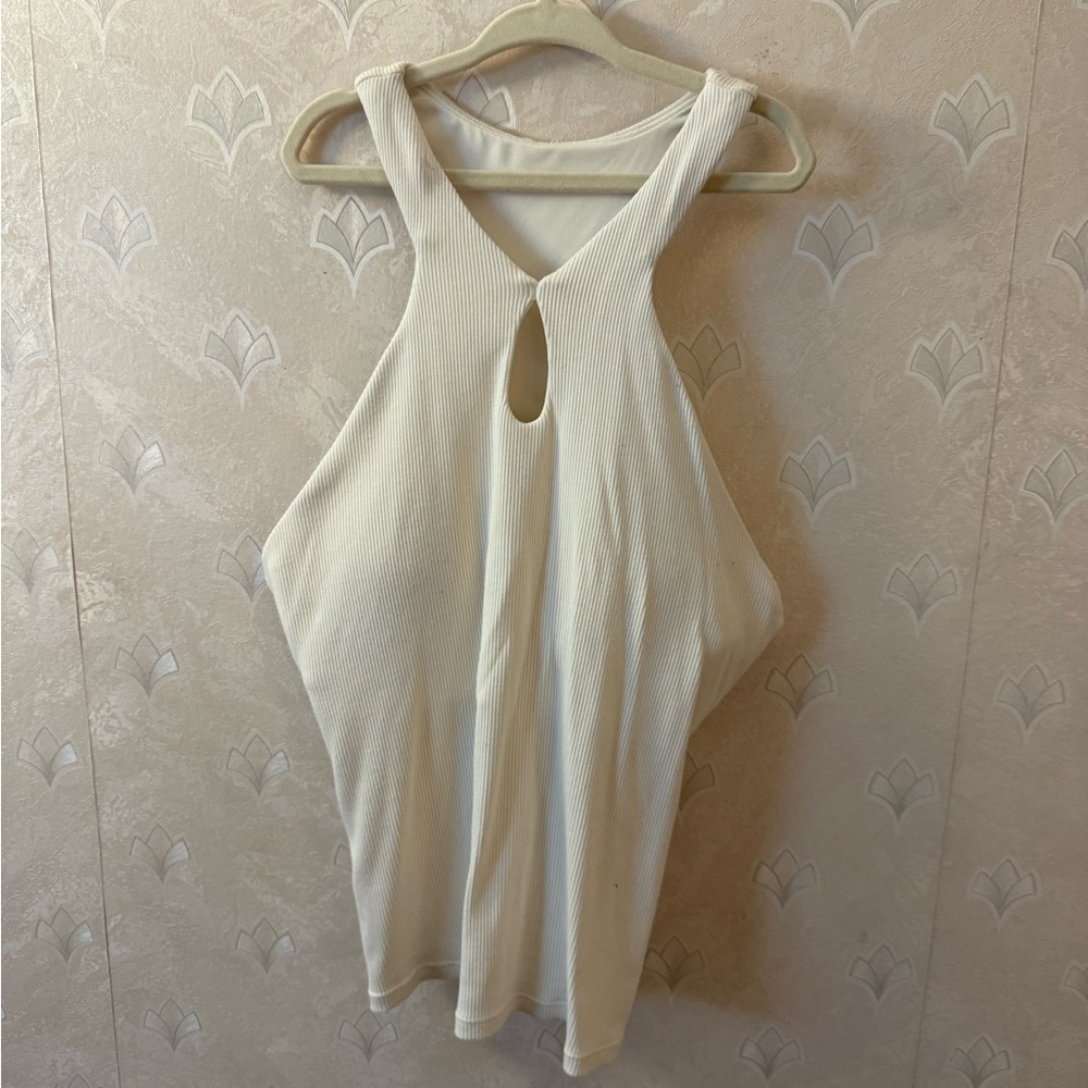 ALO Yoga Cream Ribbed Tank Top